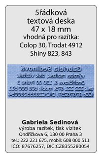 Štoček textová deska 5řádková