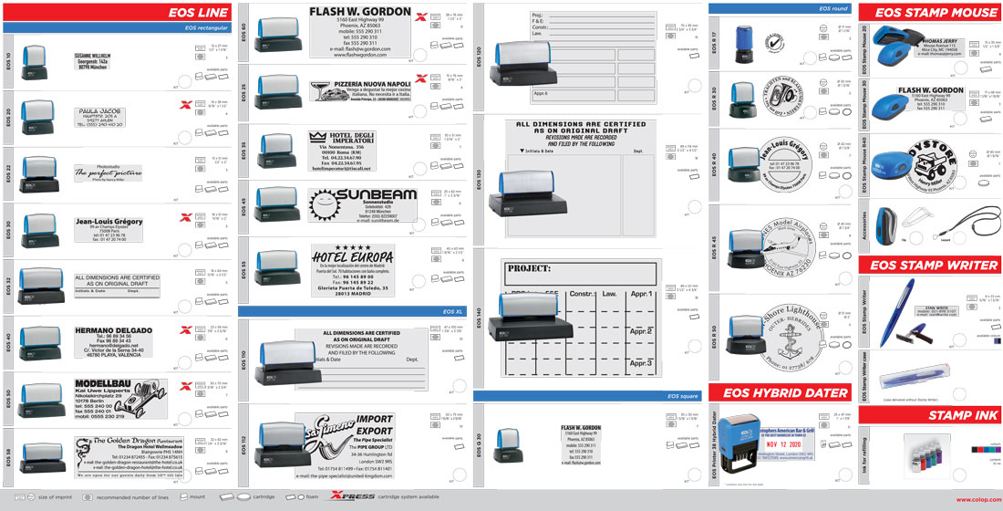Přehled razítek EOS Colop